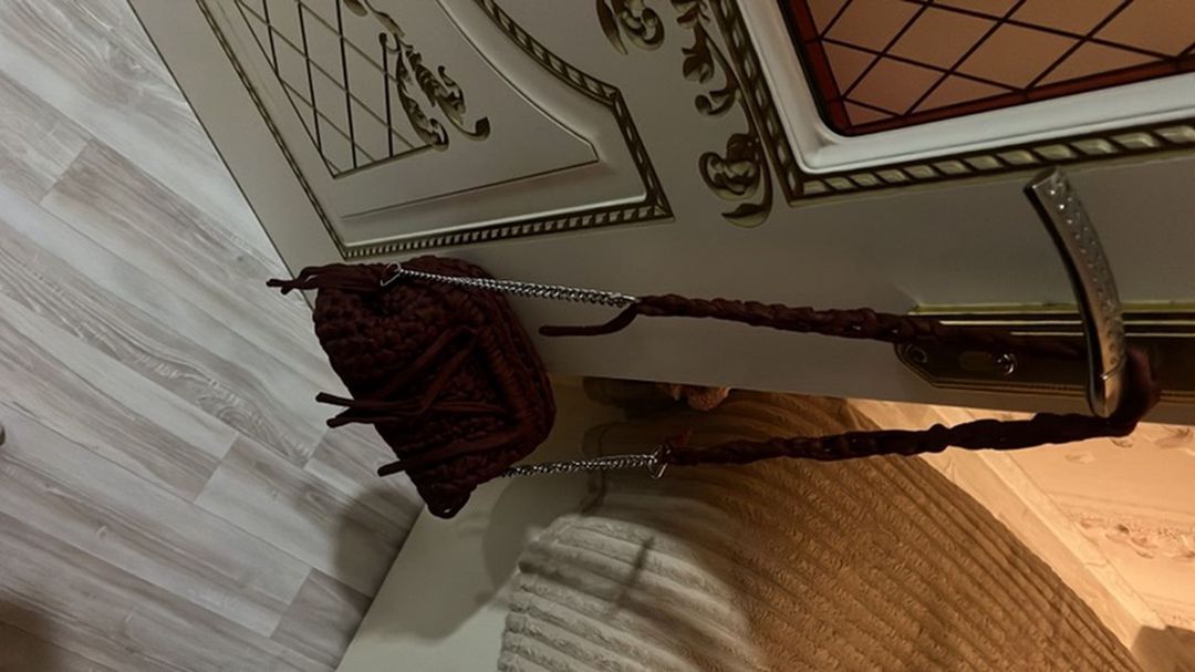 Əl işi toxunma çiyin çantası — tünd bordo — Geyim, ayakkabı və aksesuarlar, Bakı (2)