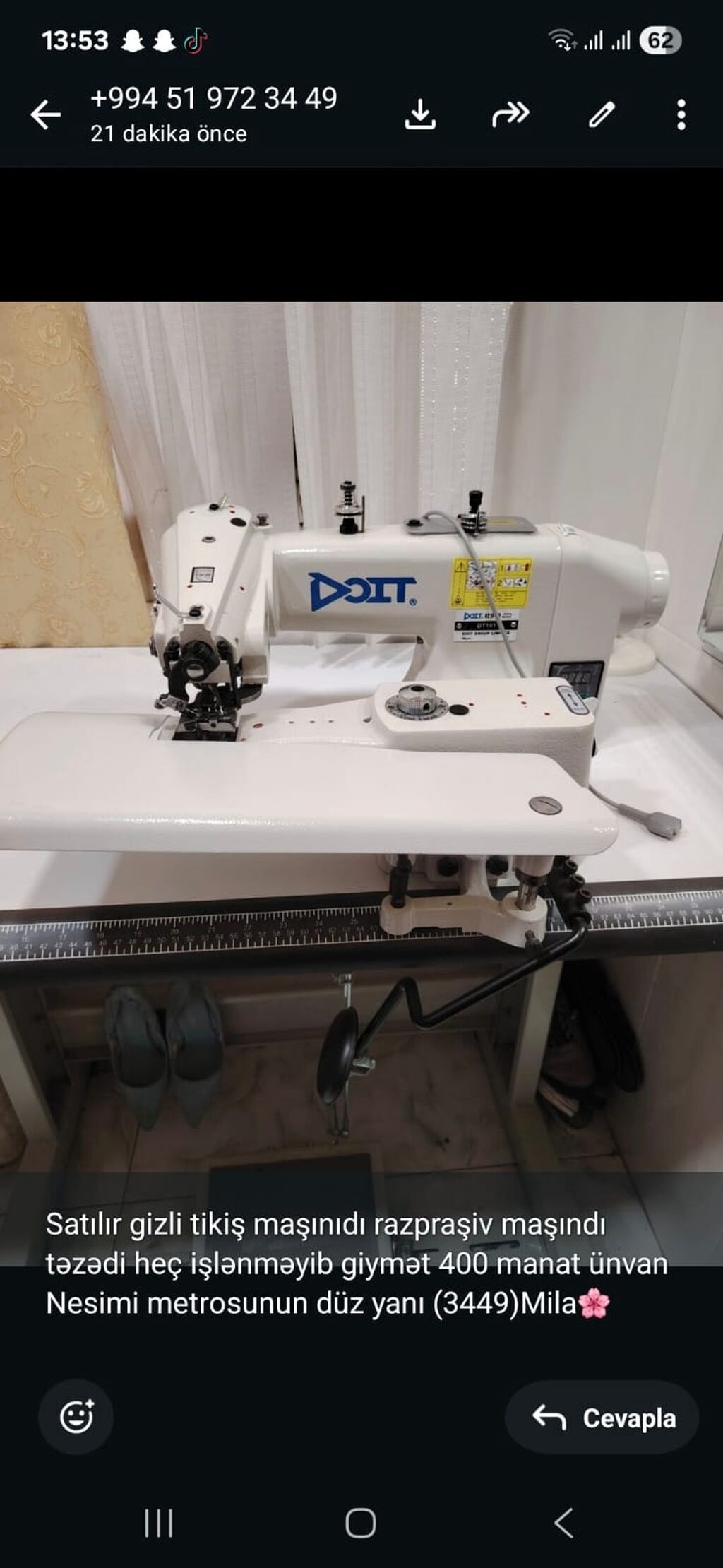 Doit sənaye tikiş maşınları dəsti — gizli tikiş və interlock — Qadın və kişi salonları üçün, Bakı