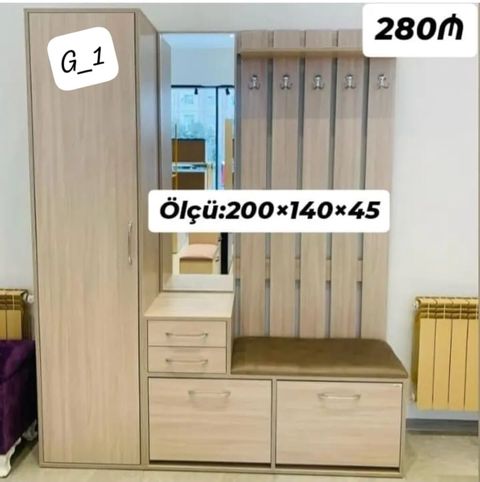 Qonaq-giriş üçün çoxfunksiyalı dəhliz mebeli – model G_1 - Ölçü — NM Mebel — Dəhliz mebeli