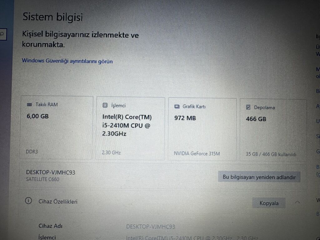 Toshiba Satellite C660 noutbuk - Prosessor: Intel Core i5-2410M, 2.30 — Toshiba, Bakı (4)