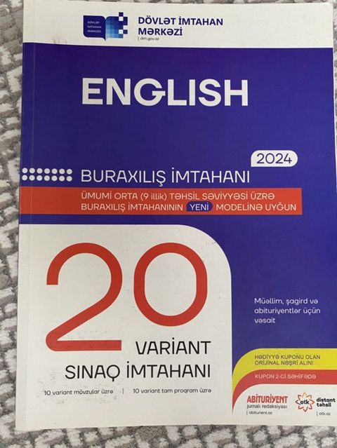 Məhsul: “English – Buraxılış İmtahanı 2024” vəsaiti İÇİ YAZILMAYIB