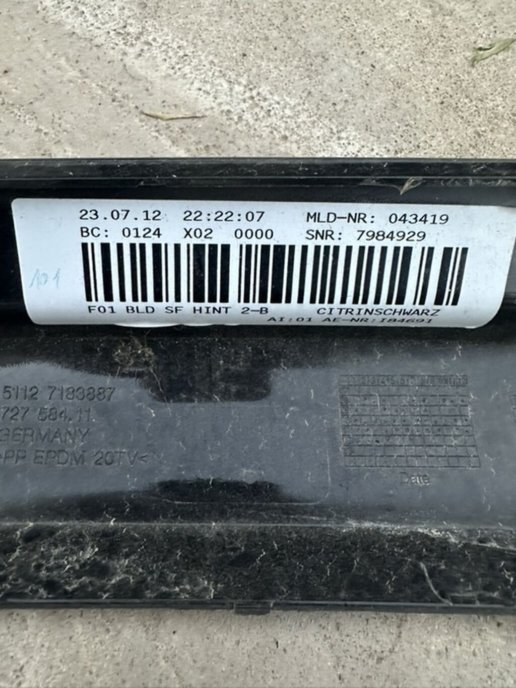BMW F01 (7 Series) arxa bamper üçün alt qara moldinq/triminq hissəsi — Avto, Ceyranbatan (4)