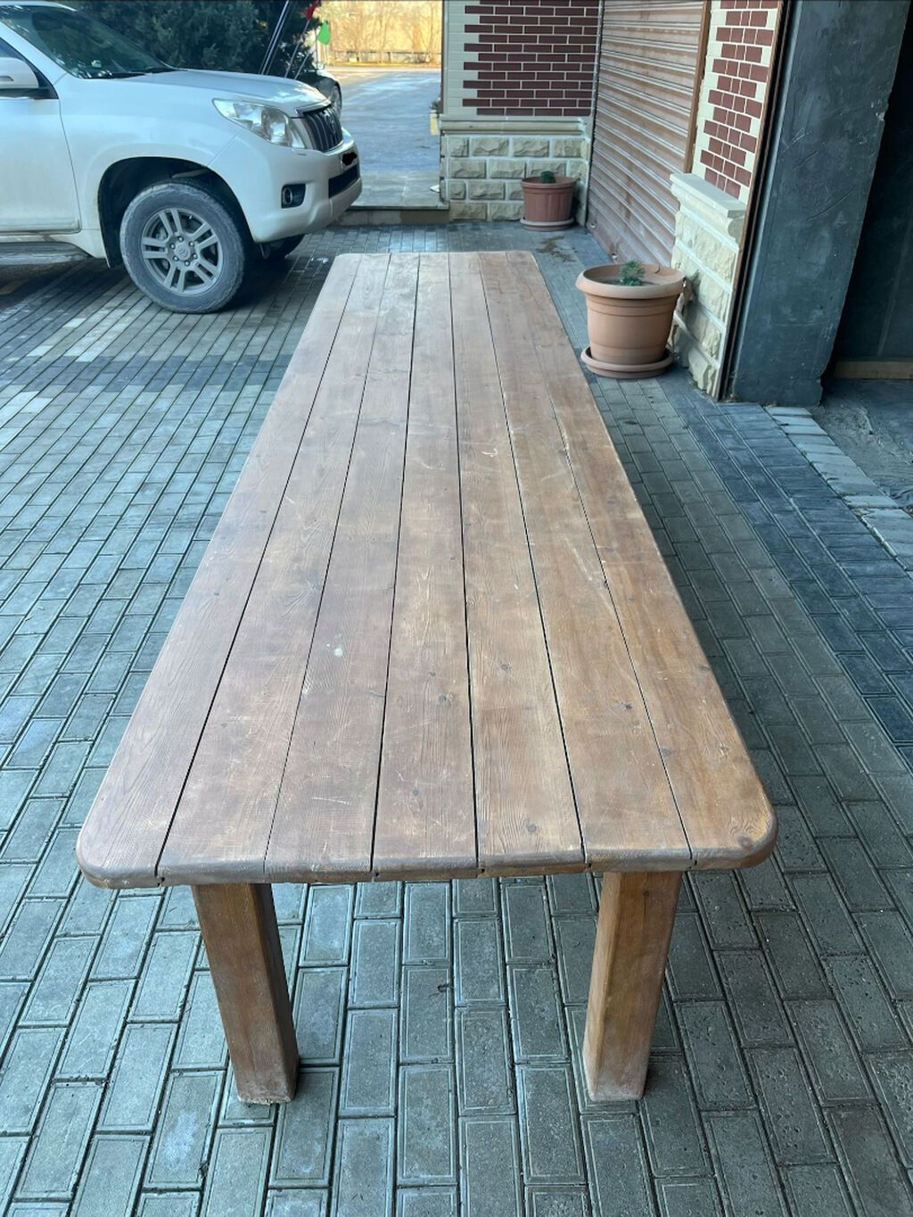 1 eded taxta masa.Tezedir, ishlenmeyib Restoran ucun yigilmiwdi,1-i — Bağ mobilyaları, Bakı (2)