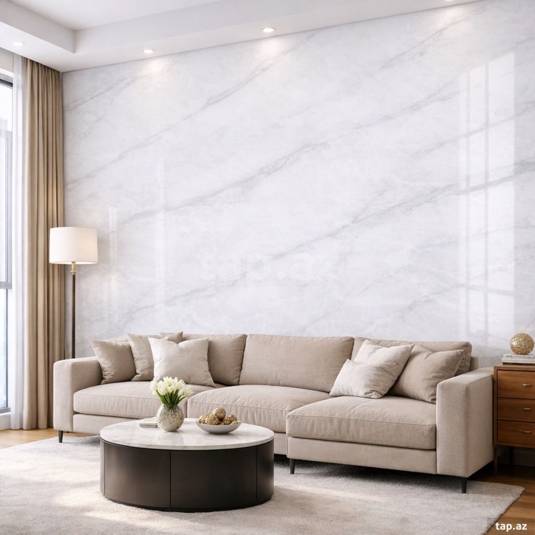 Dekorativ divar paneli 6182, ağ, 280x120 sm — Mallar, Bakı
