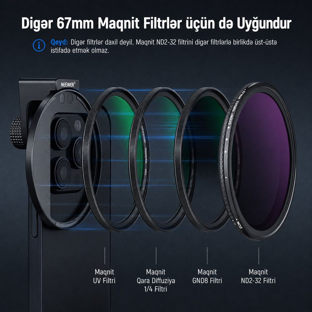Neewer 67 mm CPL telefon filteri — Elektronika, Bakı (2)