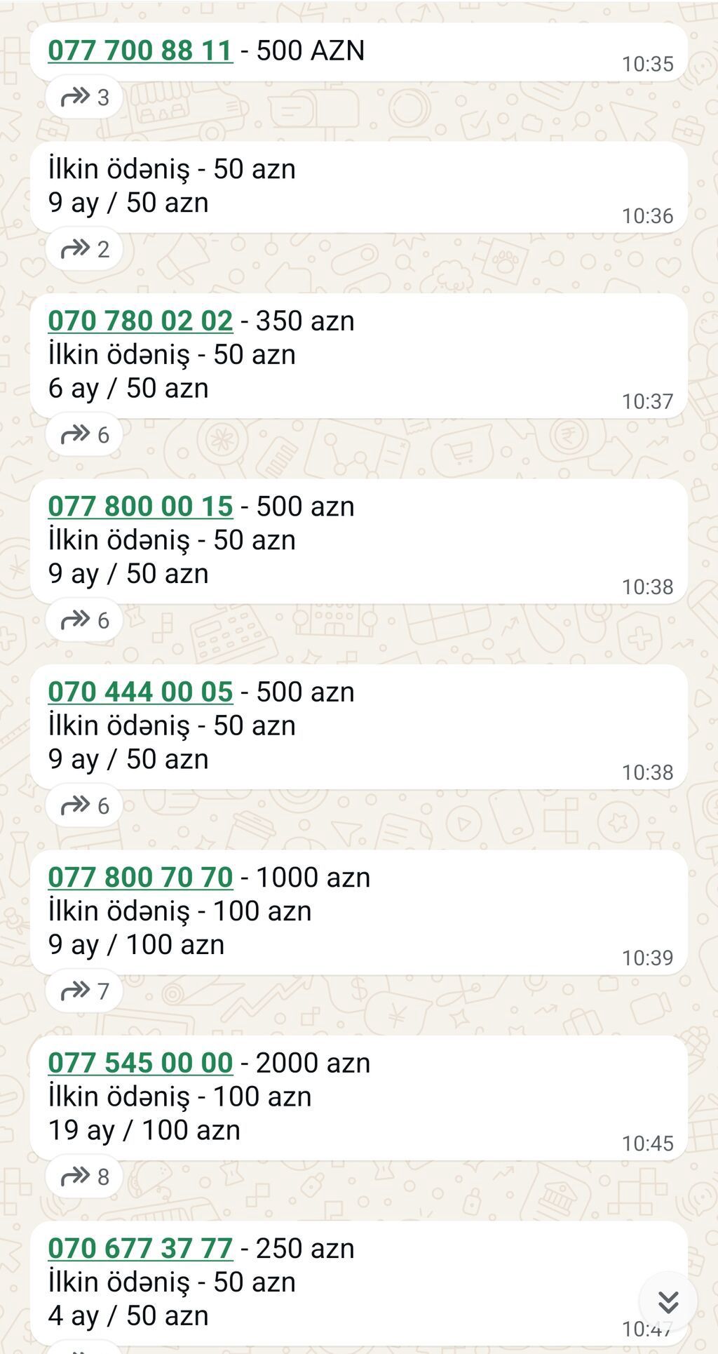 Xüsusi və yadda qalan mobil nömrələr satılır. Seçimlər arasında — Elektronika, Bakı (3)