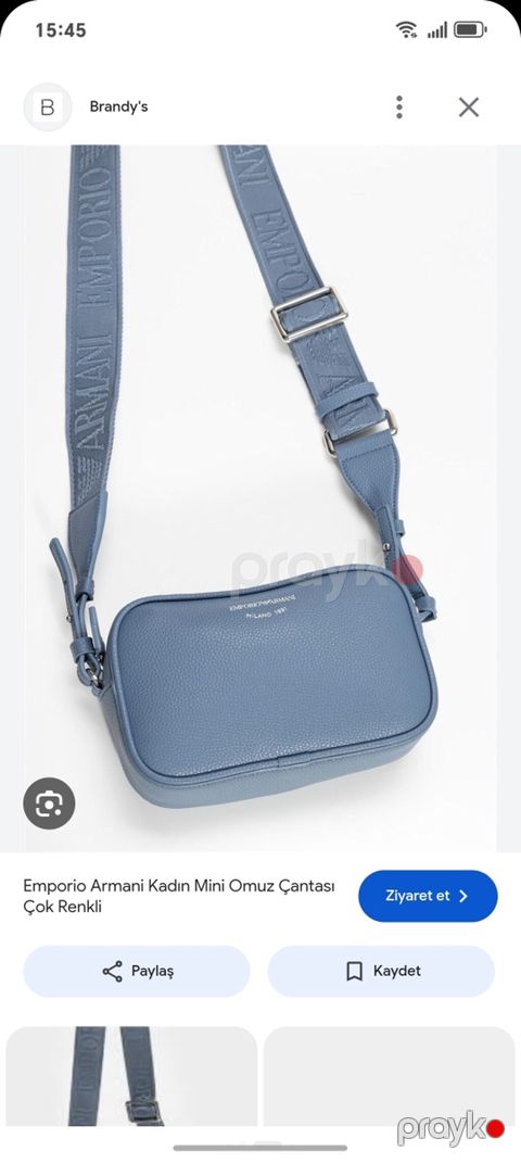 Emporio Armani qadın mini çiyin çantası - Rəng: mavi (klassik