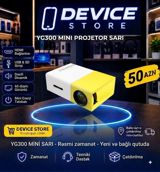YG300 Mini Proyektor – sarı rəng - HDMI bağlantısı - USB və SD kart — Projectors