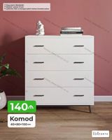 Komod – 40×80×100 sm ölçülərdə, zərif minimalist dizayn. - Material — Мебель