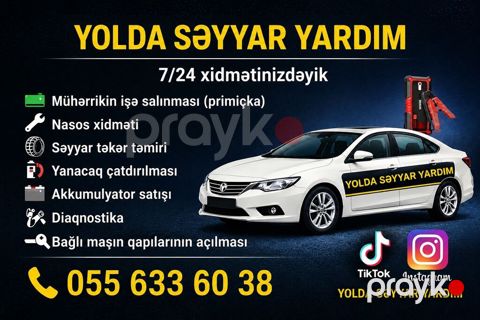 Yolda Səyyar Yardım — 7/24 xidmət, Bakı və Sumqayıt — Bakı