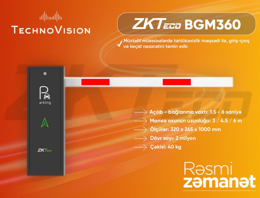 ZKTeco BGM360 — Təhlükəsizlik sistemləri, Bakı