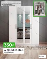 4 qapılı paltar dolabı – 47×200×160 sm - Rəng seçimi: mümkündür - — Mebel