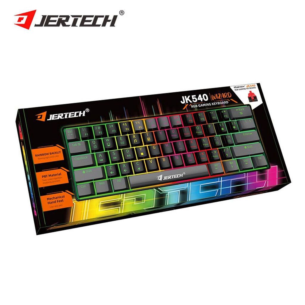 Jertech JK540 klaviaturası bir 60% ultra kompakt naqilli mexaniki