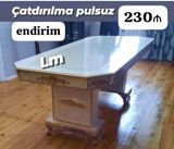 Klassik üslublu yemək masası - Rəng: krem-ağ, qızılı dekor — Садовая мебель