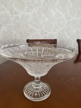 Bohemia kəsgili şüşə meyvə/gülqabı (ayaqlı) 30 sm diametr - — Goods