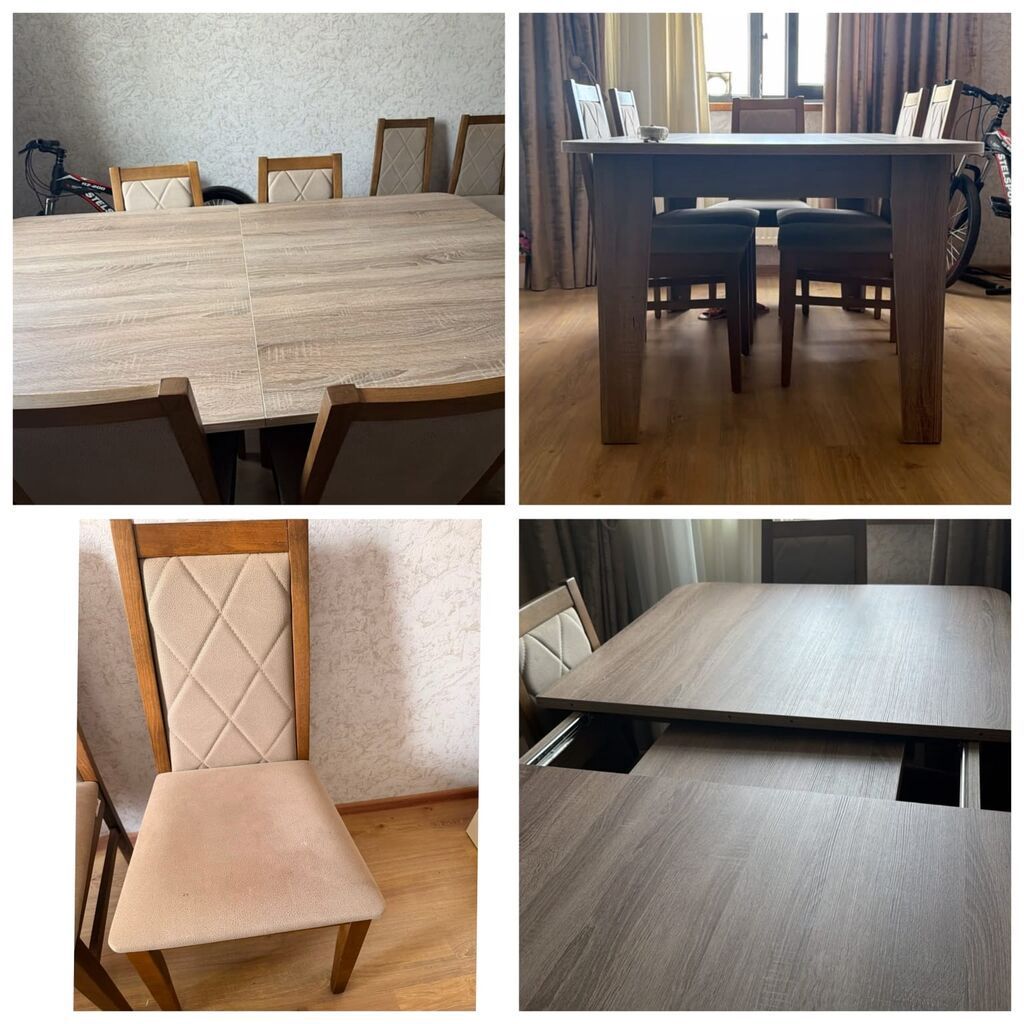 Masa açılan 8 stulla 380 AZN. Perladan alınıb. Əla vəziyyətdədir — Mebel, Qobu