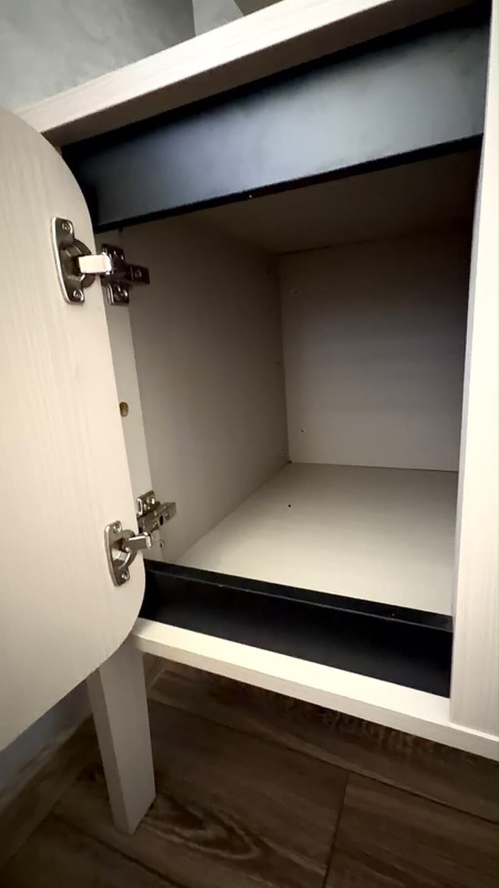Minimalist iş masası və üst divar rəfi dəsti - Rəng: açıq bej (ağac — Mebel, Bakı (3)