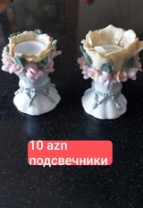 Dekorativ şamqabı dəsti - Material: keramika/porcelan - Dizayn: gül — Nara