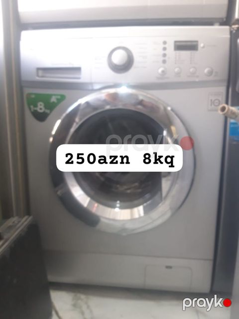 Öndən yükləməli paltaryuyan maşın - Yük tutumu: 8 kq - Rəng: gümüşü -