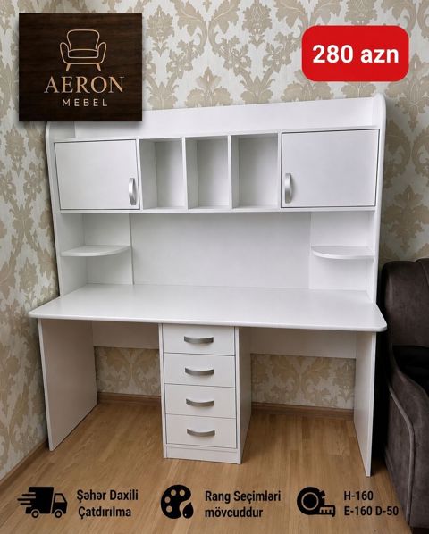 Düz masa, Stulsuz, Polkalı, Siyirməli, Sadə laminat