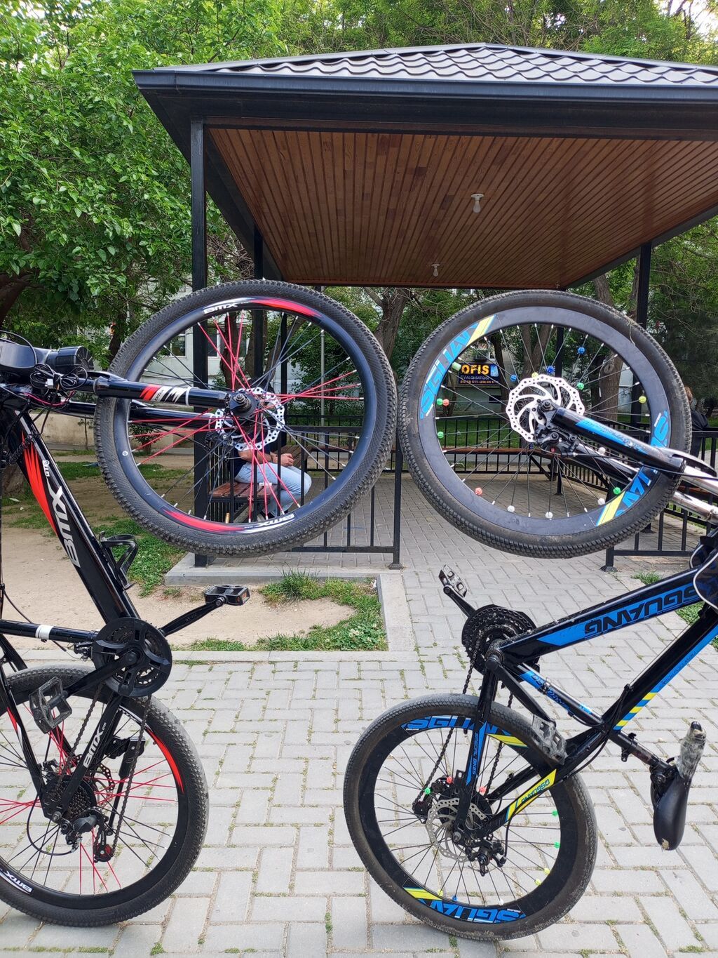 Bmx 26-lıq velosiped satılır qırmızı qara qarışığ rəng üstündə miqalja — Dağ velosipedləri, Bakı (4)