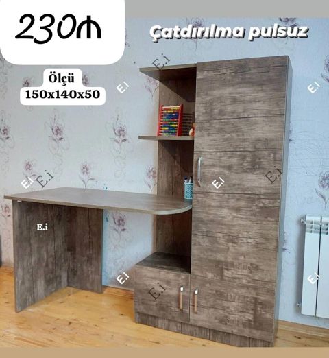 Masa-dolab dəsti - Qiymət: 230₼ - Ölçü: 150 x 140 x 50 sm -