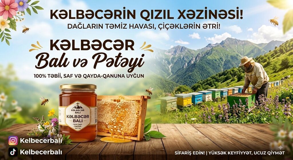 Təmmiz və Keyfiyyətli Kəlbəcər və Aran balı 🐝🥳 Kəlbəcər balı və