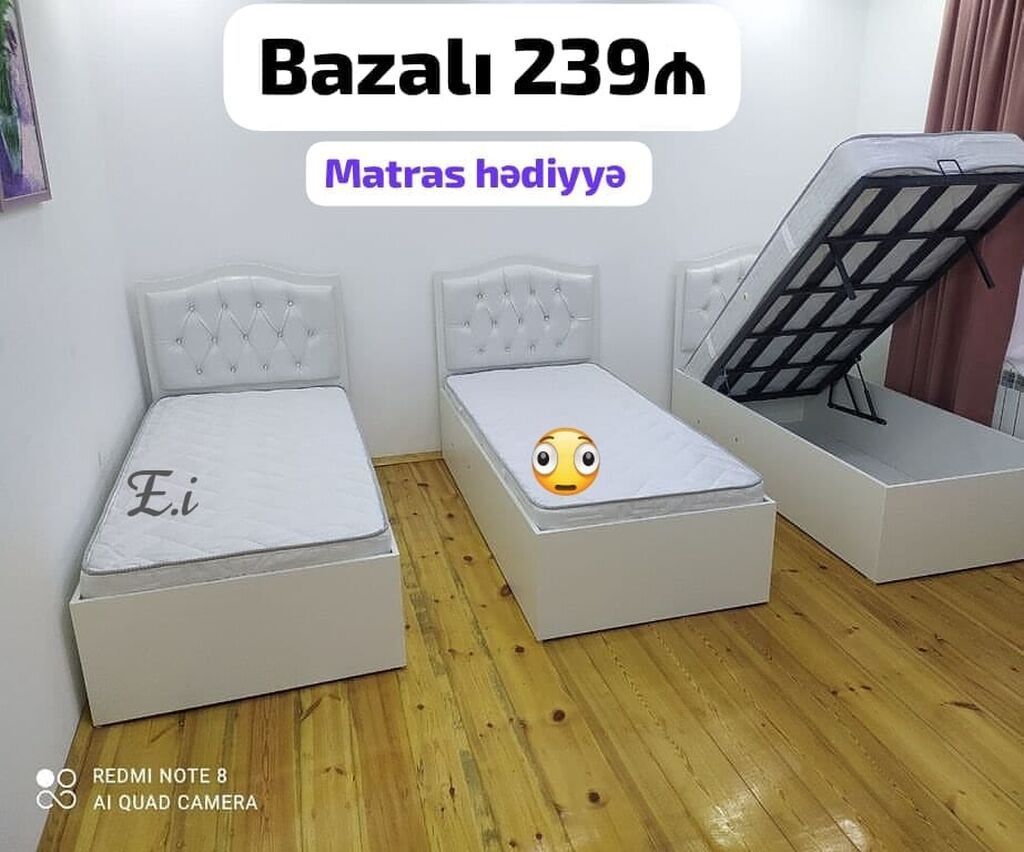 Mebel dəsti – seçimlər və xüsusiyyətlər 1) Bazalı tək çarpayılar - — Mebel, Bakı (3)