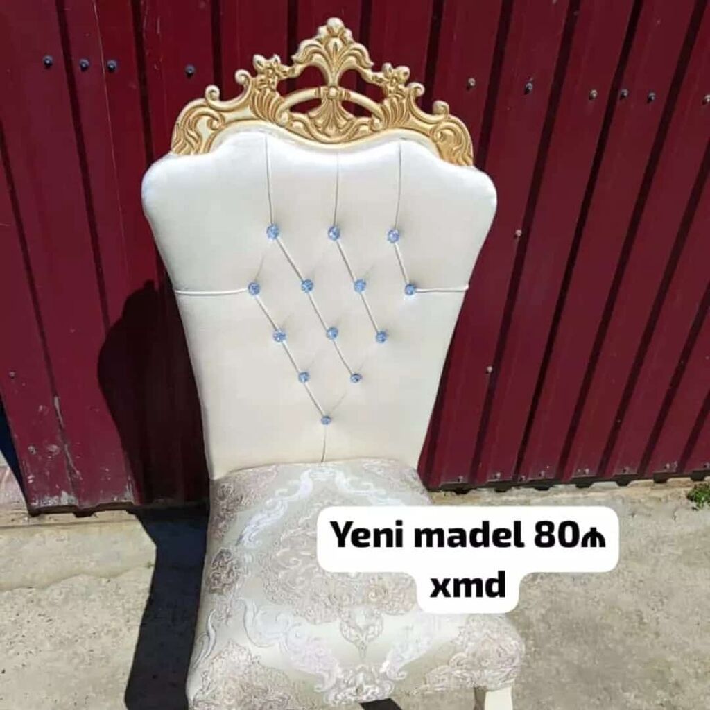 Klassik üslubda süslənmiş taxtalı yemək otağı stulları - Model: “Yeni — Stullar, Xırdalan