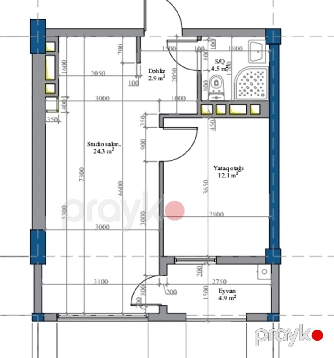 Satılır 2 otaqlı yeni tikili 48.7 m² — Mənzil, Sumqayıt (3)
