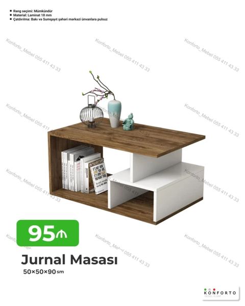 Jurnal masası – müasir dizaynlı, funksional model Ölçü: 50×50×90 sm