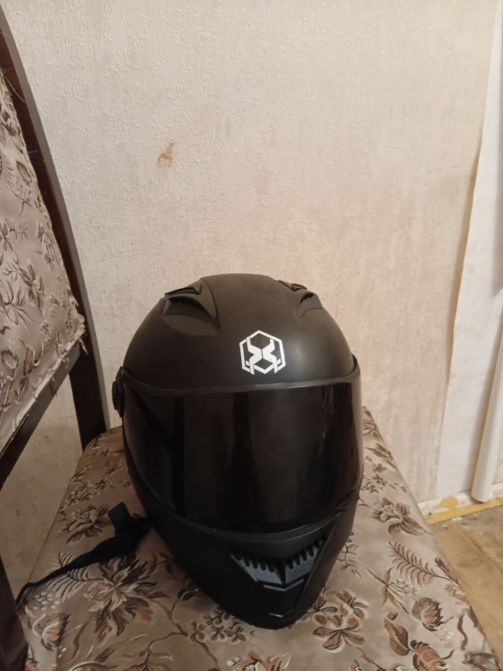 Tam üzlü motosiklet dəbilqəsi – mat qara rəngdə - Model: XXK (arxa — Avto, Cəbrayıl (4)