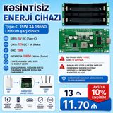 Kəsintisiz enerji cihazı Type-C 15W 3A 18650 Lithium şarj cihazı. ⛔ Bu — Ürünler
