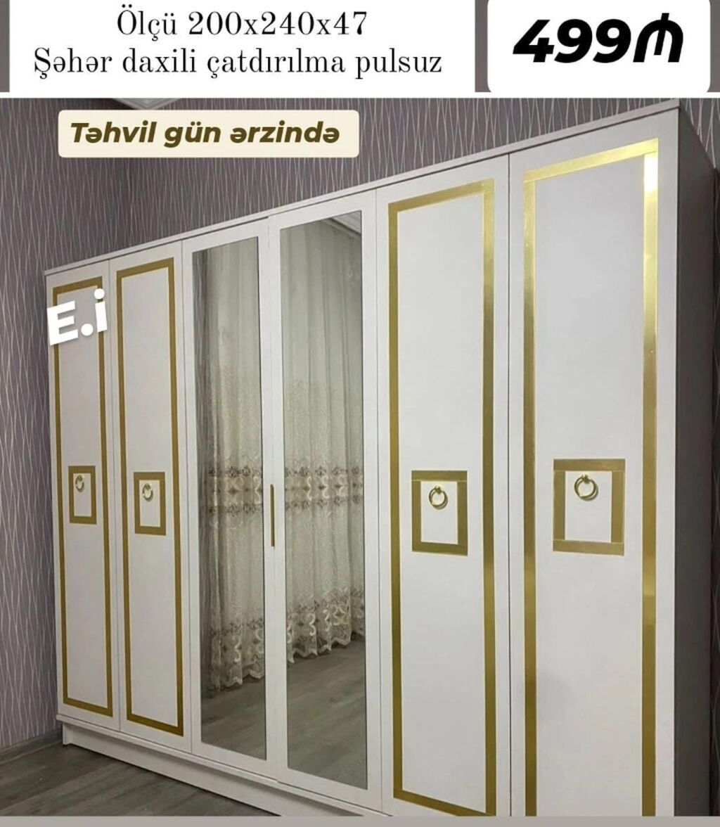 6 qapılı dolab Yep yeni 499 azn rəng seçimi var çatdırılma var — Mebel, Bakı