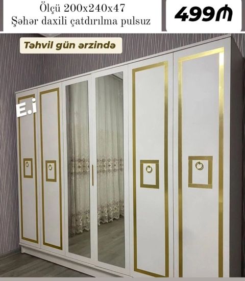 6 qapılı dolab Yep yeni 499 azn rəng seçimi var çatdırılma var