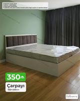 Çarpayı – 160×200 sm - Mexanizm: açılan, bazalı (geniş alt saxlama — Furniture