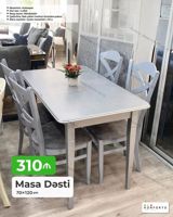 Masa Dəsti – 70×120 sm - Komplekt: 1 masa + 4 ədəd stul - Mexanizm — Mebel