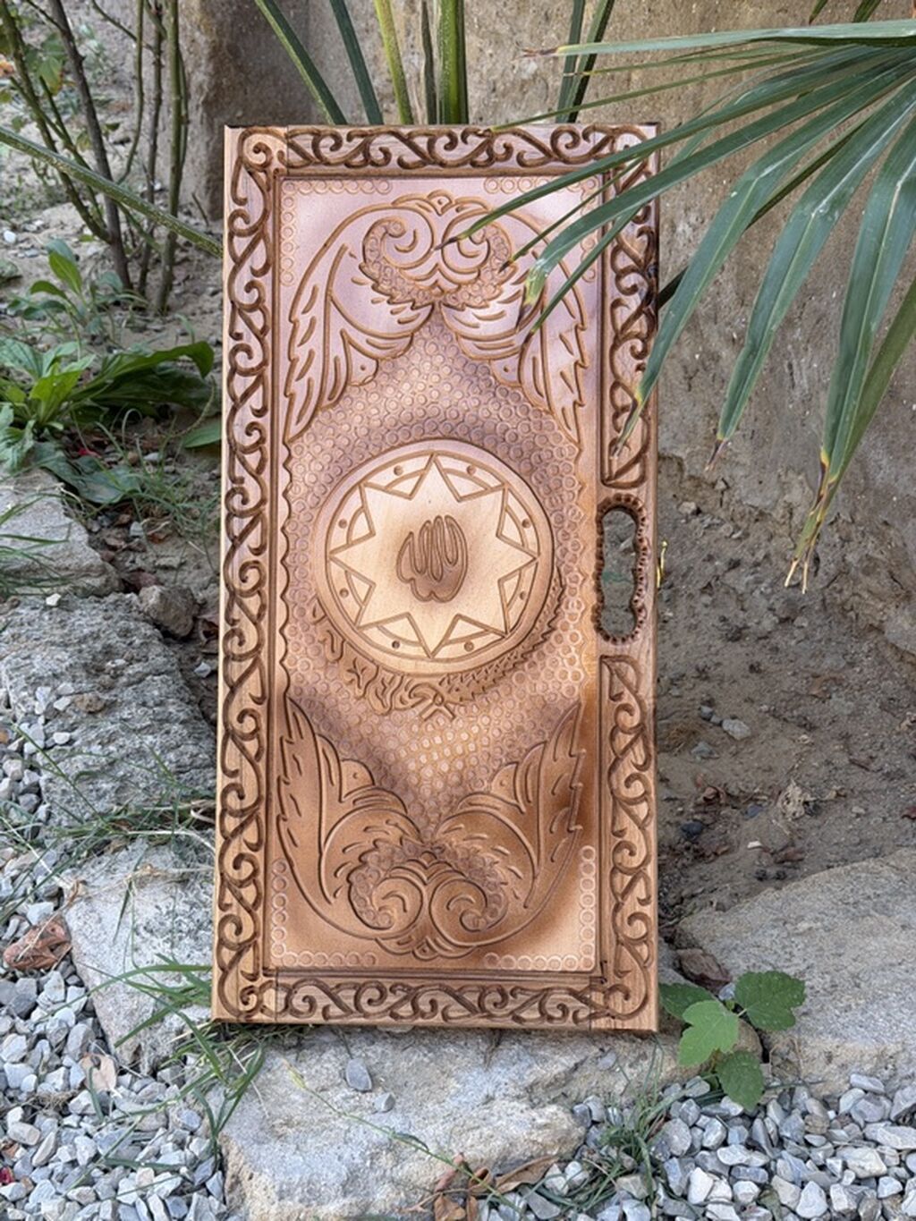 Əl oyma taxta nərd dəsti - Material: bərk ağac (əl işçiliyi ilə oyma — İdman və istirahət, Masazır (9)