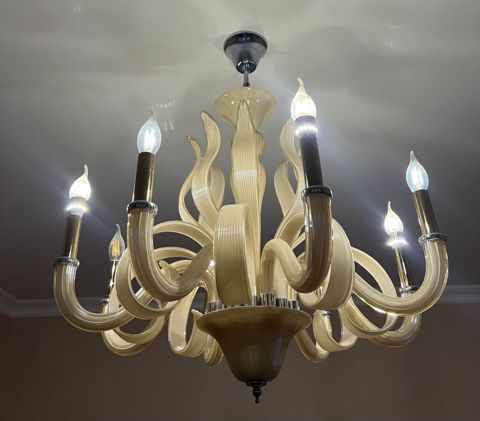 Çılçıraq, 10 və daha çox lampa, Şüşə