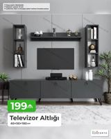 Televizor altlığı və modul rəf dəsti - Ölçü: 40 × 50 × 180 sm - — Mebel