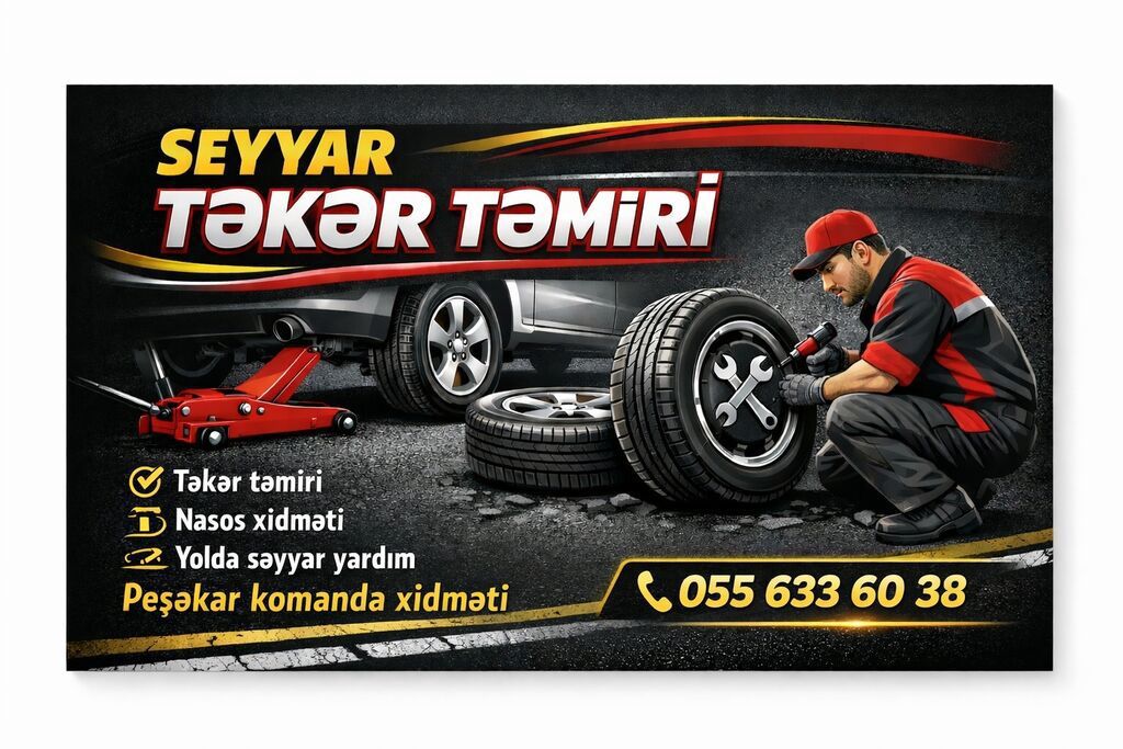 Seyyar təkər təmiri xidməti - Bakı və ətraf ərazilərdə yolboyu