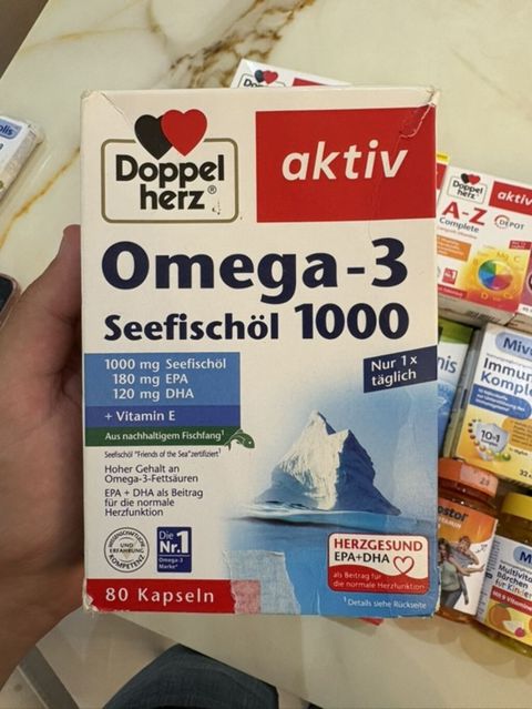 Doppelherz aktiv Omega-3 Seefischöl 1000 – dəniz balığı yağı, 80 kapsul — Bakı