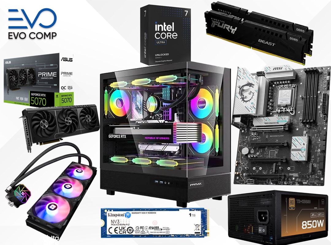 Gaming PC Evo CyberSovereign RTX 5070 12GB | Ultra 7 265KF | 32GB | 1TB — Masaüstü kompüterlər, Bakı