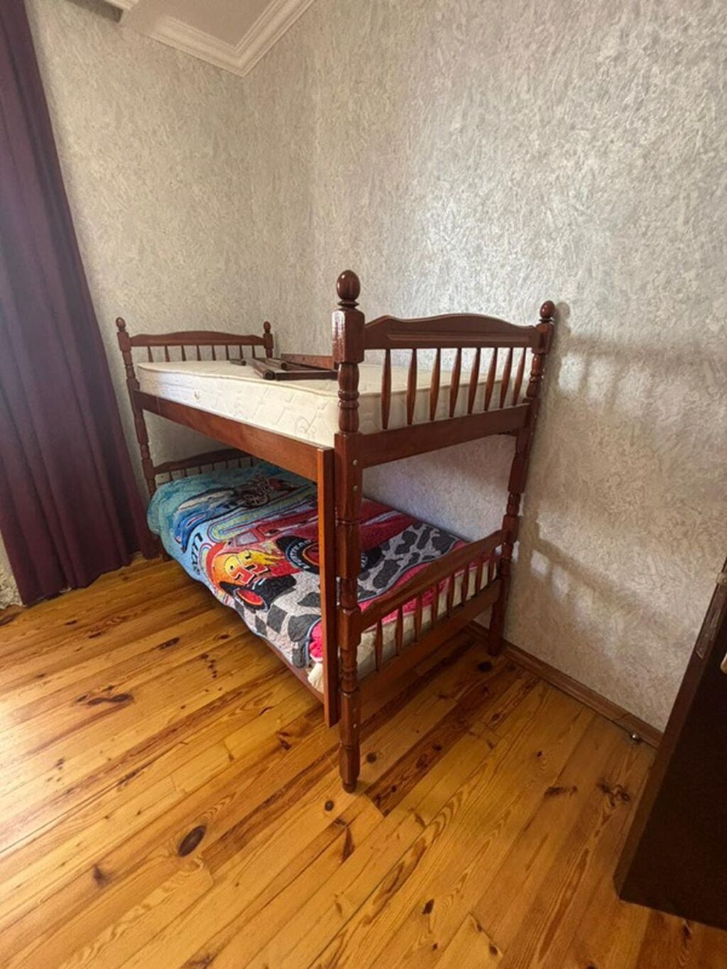 İki mərtəbəli taxta çarpayı - Material: Möhkəm ağac konstruksiya — Mebel, Masazır (2)
