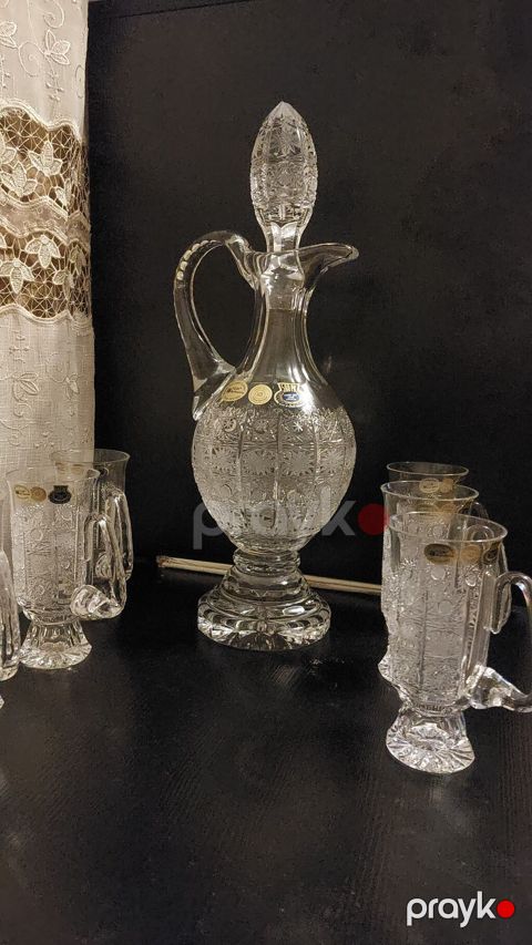 TOM firmasınındır Kristal qraf və stəkan dəsti - Material: qalın — Sabirabad