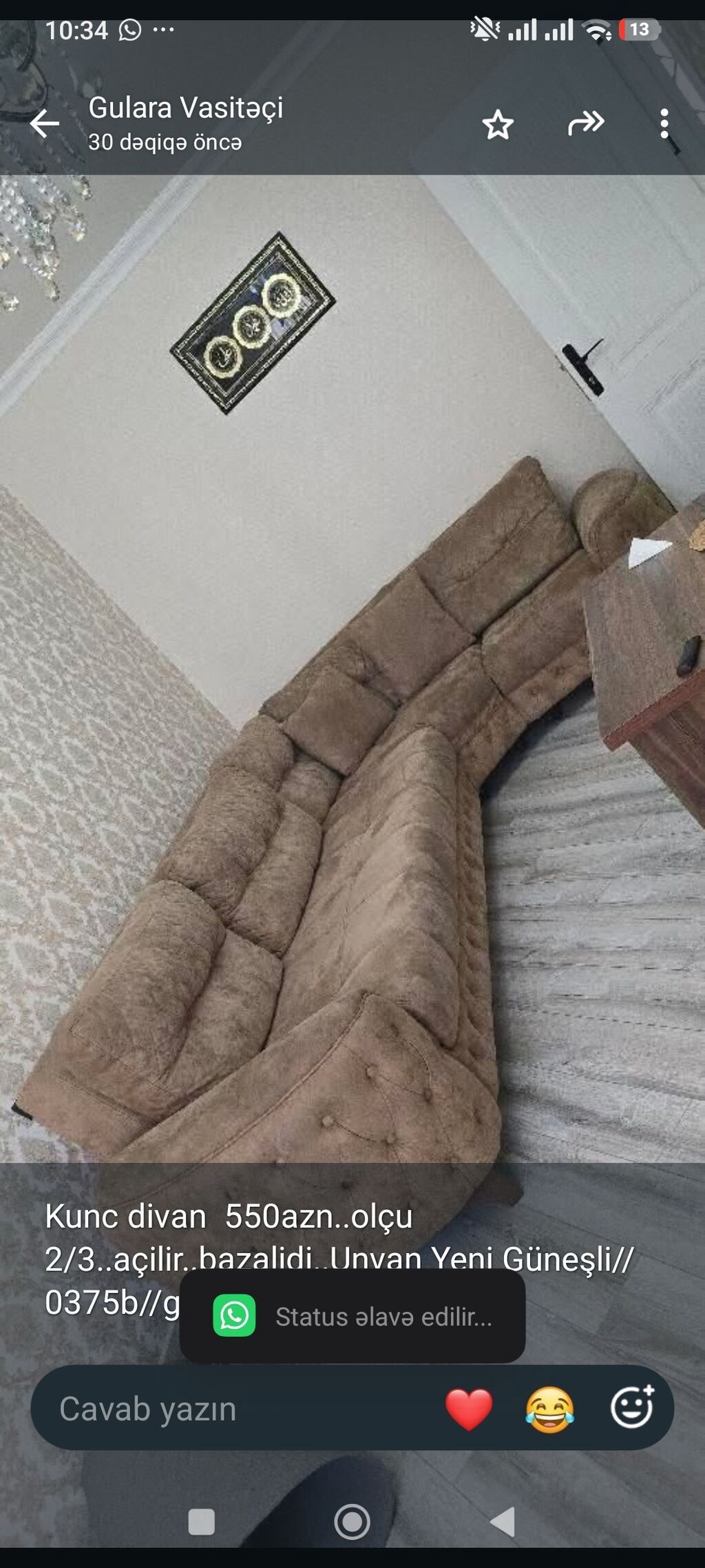 Kunc divan 550azn. olçu 2/3. açilir. bazalidi. Unvan Yeni — Mebel, Bakı