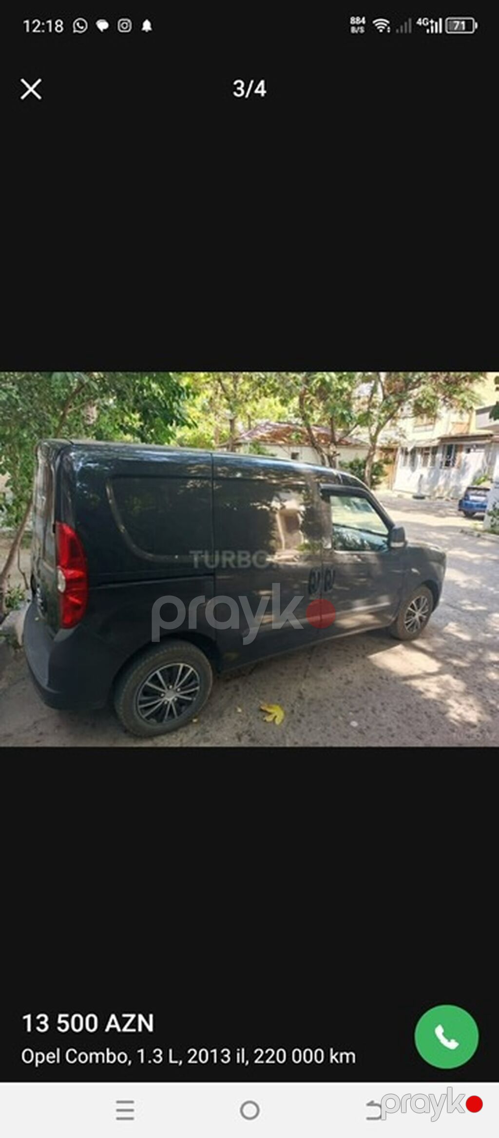 Opel Combo: 1.3 l | 2013 il 220000 km Van body type 77-KC-207 — Avto, Bakı (2)
