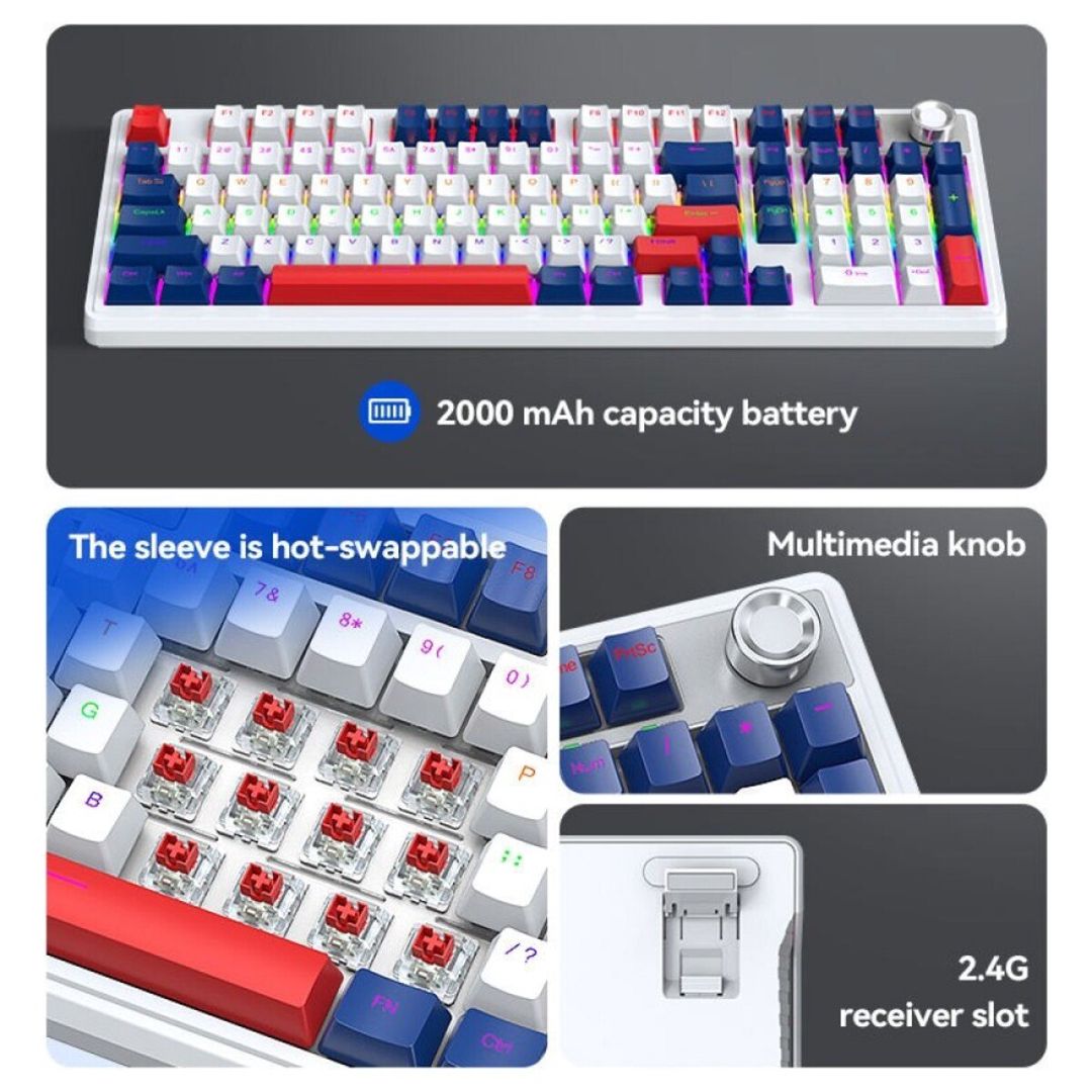 T-Wolf T78 Mexaniki Klavyatura ( Wifi+BT+USB ) — Elektronika, Bakı (3)