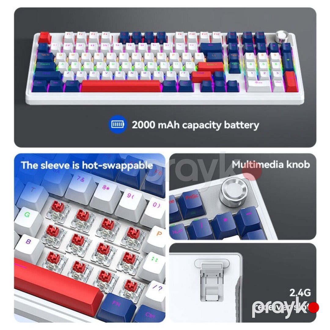 T-Wolf T78 Mexaniki Klavyatura ( Wifi+BT+USB ) — Elektronika, Bakı (3)