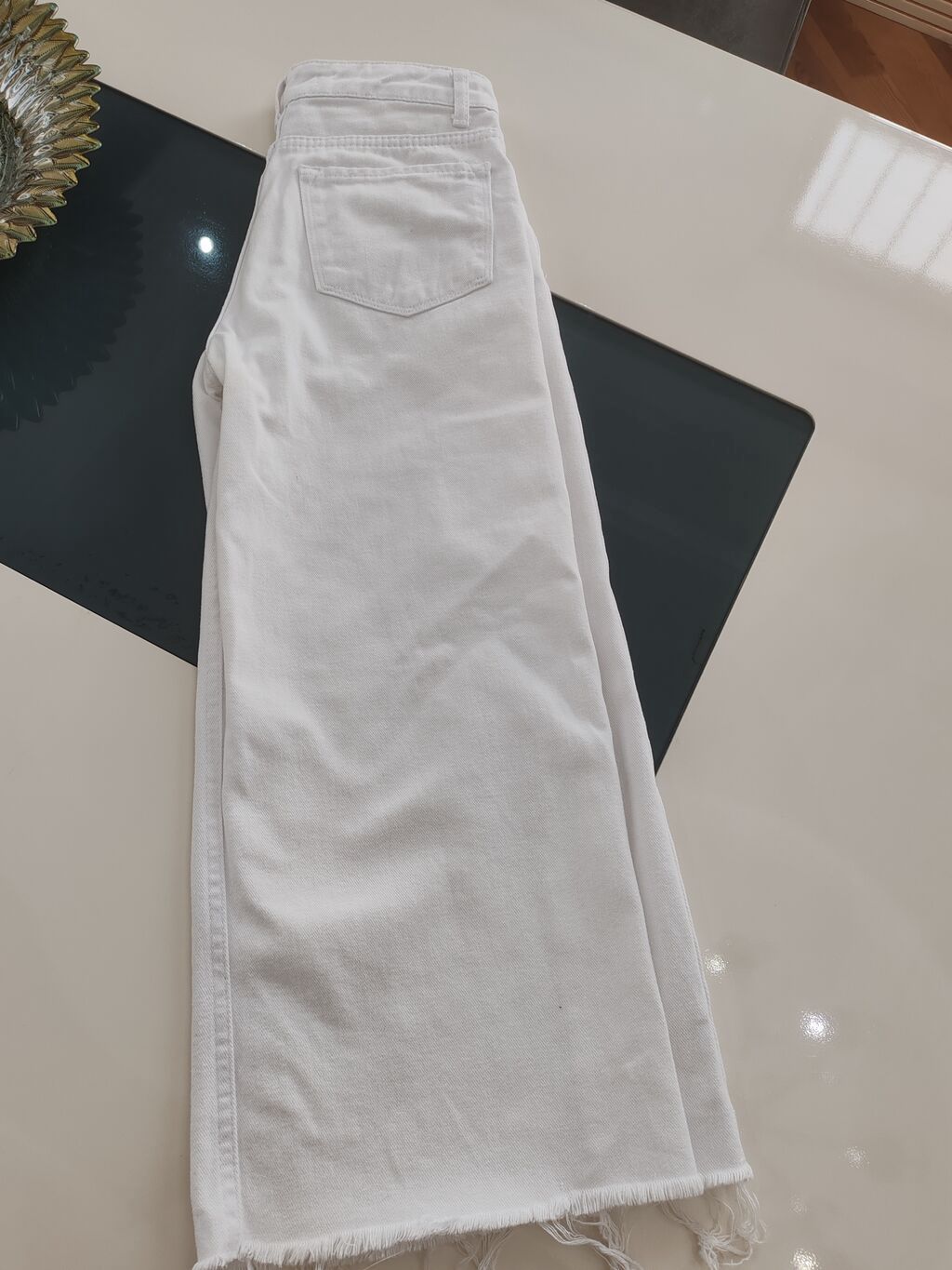 ZARA qadın cins şalvar – ağ rəng - Model: geniş kəsim (wide leg) — Şəxsi əşyalar, Digah (3)